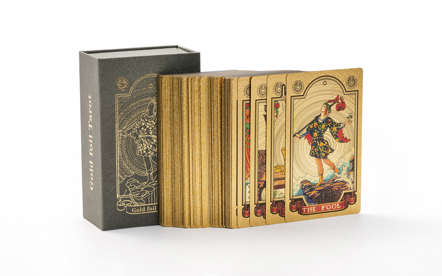 Golden Tarot Card for Beginners with Guidebook, Gold-Gilded 78 Original Tarot Cards Fortune Telling Cards Travel Set